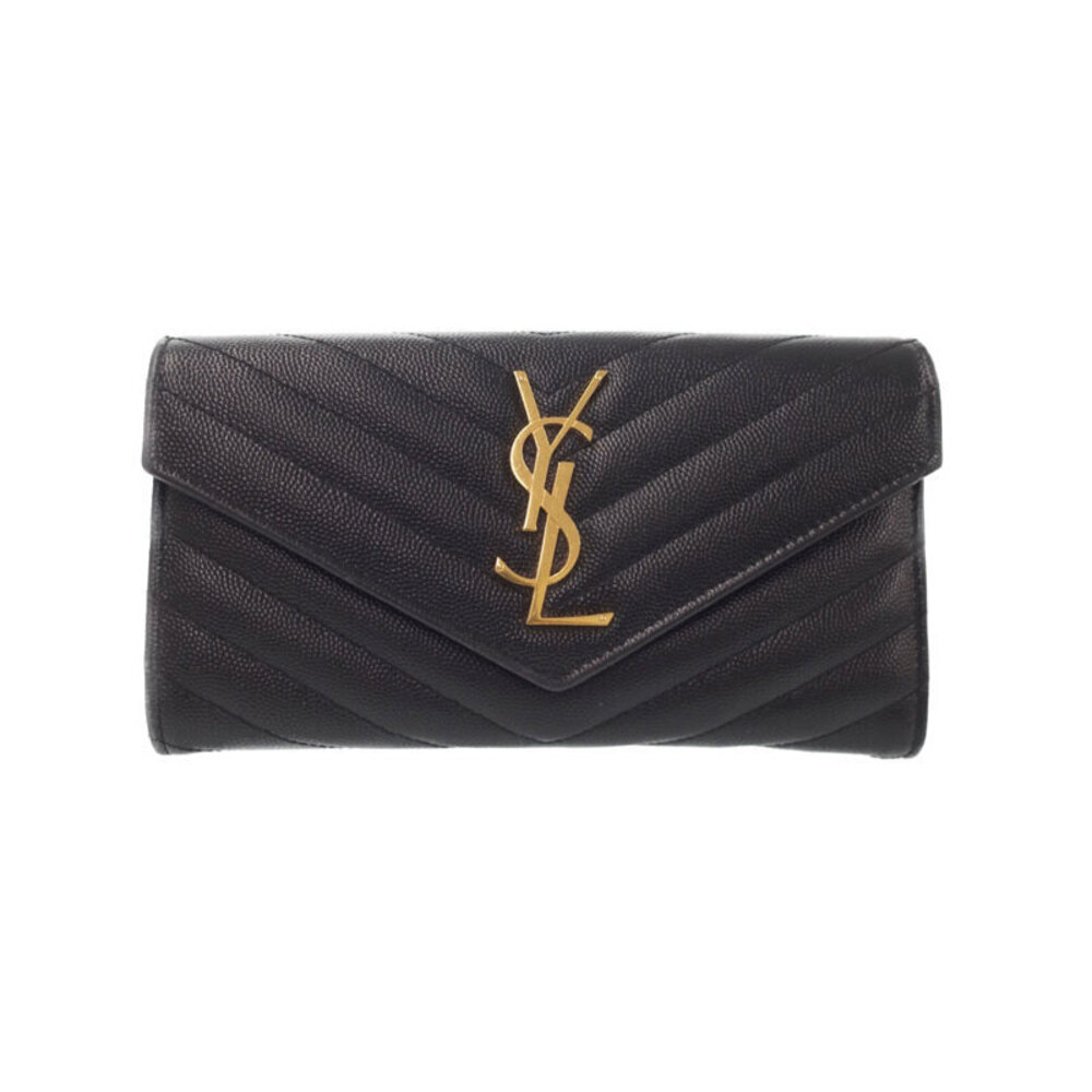 SAINT LAURENT Paris Monogram Flap Wallet Bi fold Long